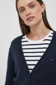 Tommy Hilfiger kardigan wełniany WW0WW39888 granatowy
