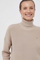 Βαμβακερό πουλόβερ Tommy Hilfiger μπεζ WW0WW39902