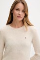 Vlnený sveter Tommy Hilfiger béžová WW0WW40264