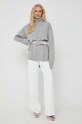 Trussardi sweter z domieszką wełny 56M00615.0F000779 szary AW23