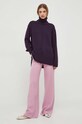 Trussardi sweter z domieszką wełny 56M00615.0F000779 fioletowy AW23