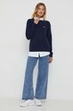 Μάλλινο πουλόβερ Lacoste AF9551 σκούρο μπλε AW24