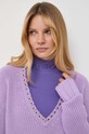 Шерстяной свитер Patrizia Pepe 2K0219.K134 фиолетовой
