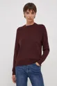 burgundia Calvin Klein gyapjúkeverék pulóver