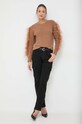Πουλόβερ με προσθήκη μαλλιού Twinset 232TT3330 καφέ AW23
