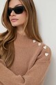 Morgan sweter z domieszką wełny MSTORI beżowy MSTORI.CAMEL