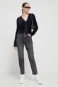 Πλεκτή ζακέτα Guess Originals W3BR10Z33V0 μαύρο AW23