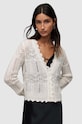Kardigan AllSaints VANESSA CARDIGAN s příměsí vlny bílá WK034V