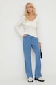 Gestuz sweter wełniany 10908335 beżowy AW23