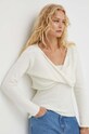Gestuz sweter wełniany beżowy 10908335
