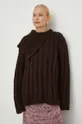 brązowy Lovechild sweter wełniany
