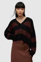 barna AllSaints gyapjúkeverék pulóver LOU CROP Női