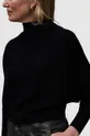 AllSaints gyapjú pulóver RIDLEY CROP fekete