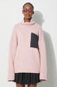 Vlněný svetr JW Anderson růžová KW1004.YN0144