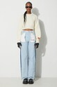 Heron Preston wool jumper Crop Crewneck Back Cut Out HWHE021F23KNI0010400 beige AW23
