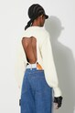 Дрехи Вълнен пуловер Heron Preston Crop Crewneck Back Cut Out HWHE021F23KNI0010400 бежов