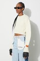 Вълнен пуловер Heron Preston Crop Crewneck Back Cut Out бежов HWHE021F23KNI0010400