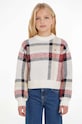 Detský sveter s prímesou vlny Tommy Hilfiger s prímesou vlny biela KG0KG07469.128.176.9BYX