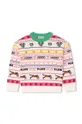 beżowy Kenzo Kids sweter z domieszką wełny dziecięcy Dziewczęcy