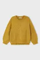 Detský sveter s prímesou vlny Mayoral žltá