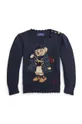 crna Dječji pamučni pulover Polo Ralph Lauren Za djevojčice