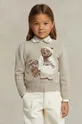 bež Otroški bombažen pulover Polo Ralph Lauren Dekliški