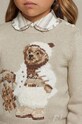 Παιδικό βαμβακερό πουλόβερ Polo Ralph Lauren 312919958001 μπεζ