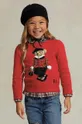 rdeča Otroški bombažen pulover Polo Ralph Lauren Dekliški