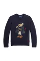 Detský bavlnený sveter Polo Ralph Lauren tmavomodrá