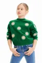 зелёный Детский свитер с примесью шерсти Desigual Для девочек