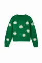 Detský sveter s prímesou vlny Desigual zelená