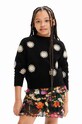 Desigual sweter z domieszką wełny dziecięcy z domieszką wełny czarny 23WGJF01
