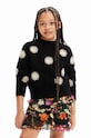 Desigual pulover pentru copii din amestec de lana cu modele negru 23WGJF01