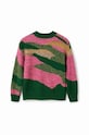 DÍVKA Dětský svetr s příměsí vlny Desigual 23WGJF05 růžová