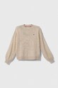Tommy Hilfiger pulover de lână pentru copii uni bej KG0KG07801.128.176.9BYX