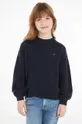 темно-синій Вовняний дитячий светр Tommy Hilfiger Для дівчаток