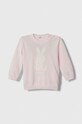 United Colors of Benetton pulover din bumbac pentru bebeluși cu modele roz 102CB100N.W.SEASONAL