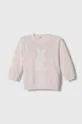 roza Pamučni pulover za bebe United Colors of Benetton Za djevojčice