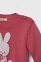 Dziewczynka United Colors of Benetton sweter bawełniany niemowlęcy 102CB100N.W.SEASONAL różowy