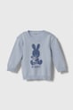 United Colors of Benetton pulover din bumbac pentru bebeluși cu modele albastru 102CB100N.W.SEASONAL