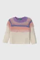 bež Otroški pulover s primesjo volne United Colors of Benetton Dekliški