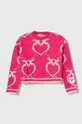różowy Pinko Up sweter dziecięcy Dziewczęcy