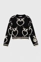 Pinko Up pulover copii cu modele negru F3PIJGJP206