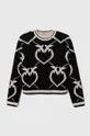 чорний Дитячий светр з домішкою вовни Pinko Up Для дівчаток