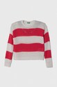 United Colors of Benetton pulover pentru copii din amestec de lana cu modele roz 126QQ104P.G.SEASONAL