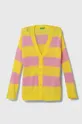 rumena Otroški pulover s primesjo volne United Colors of Benetton Dekliški