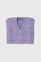 Жилетка з домішкою вовни United Colors of Benetton з додаванням вовни фіолетовий 125HC400C.G.G.SEASONAL