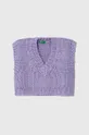 violetto United Colors of Benetton gilè con aggiunta di lana Ragazze