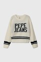 Дитячий светр з домішкою вовни Pepe Jeans з додаванням вовни бежевий PG701068