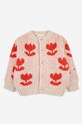Bobo Choses cardigan cu amestec de lână pentru copii 223AC124 bej AW23